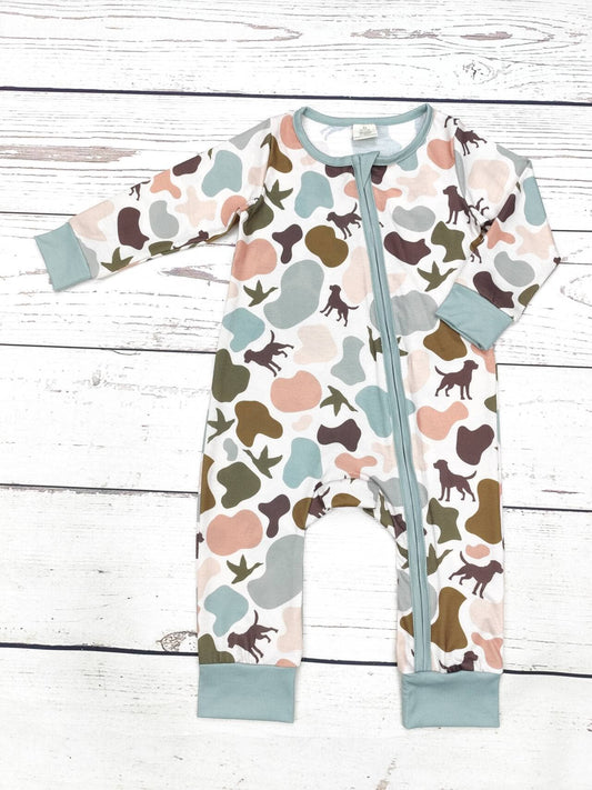 Baby Duck Camouflage Print Zip Sleeper