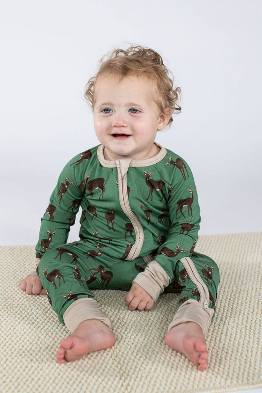 Deer - LS Convertible Zip PJs