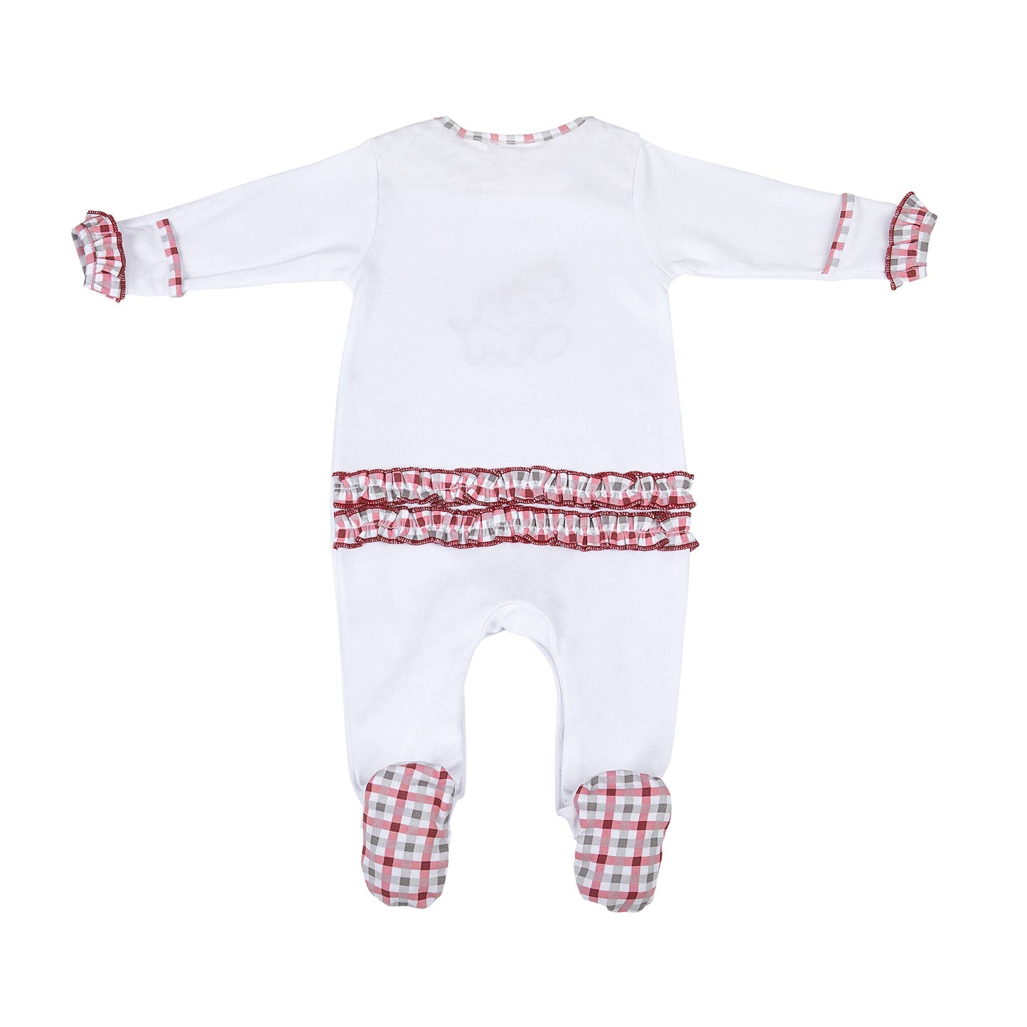 Crimson Tide Applique Crimson Ruffle Lap Footie