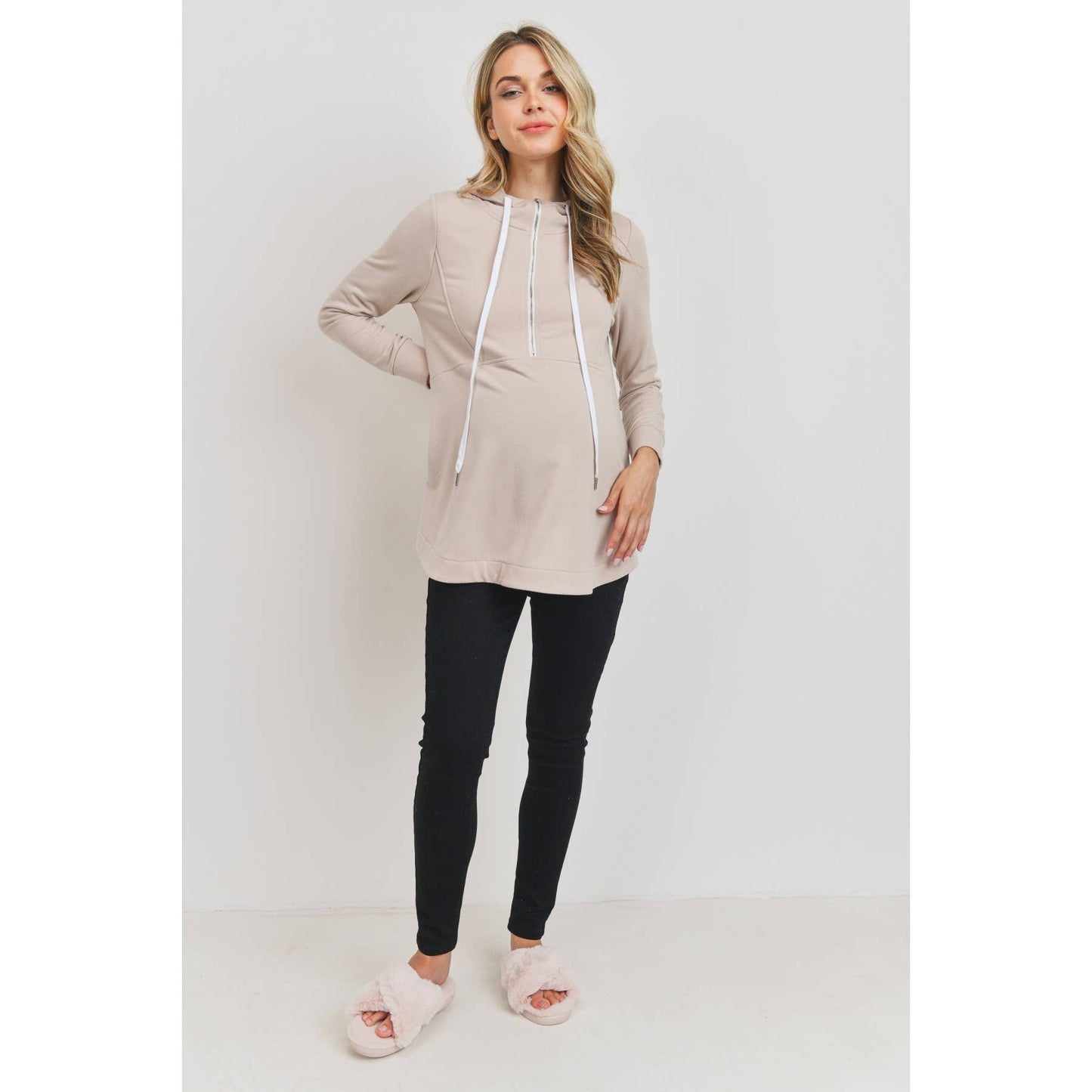 French Terry Maternity Nursing Hoodie W/ Zipper