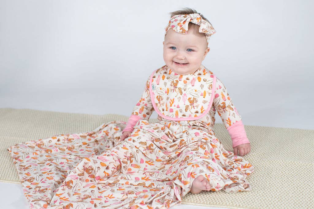 Saddle Up, Cowgirl Toile - LS Convertible Zip PJs