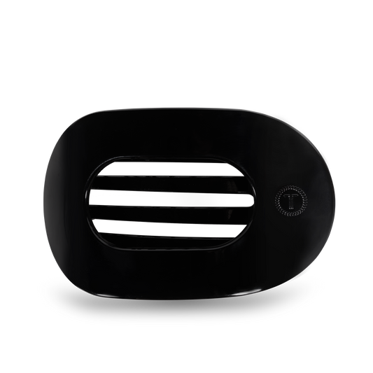 Jet Black Small Flat Round Hair Clip