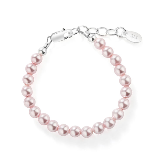 Jami Sterling Silver Pink Pearl Baby Girl & Children's Bracelet: Small 0-12m