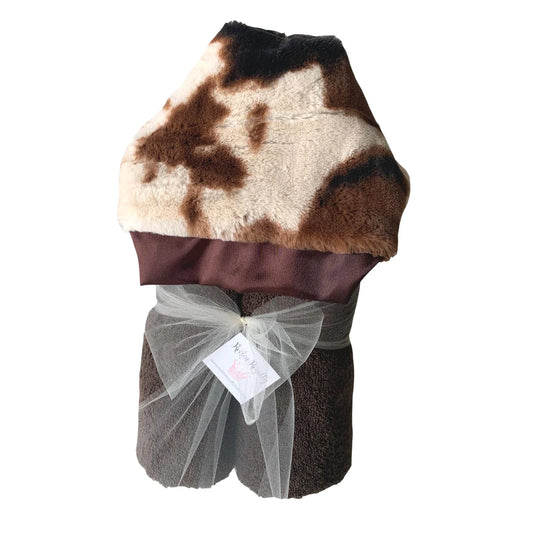 Plush Hooded Towel-Giddy Up Cow