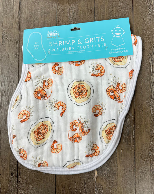 Shrimp & Grits Burp Cloth/Bib