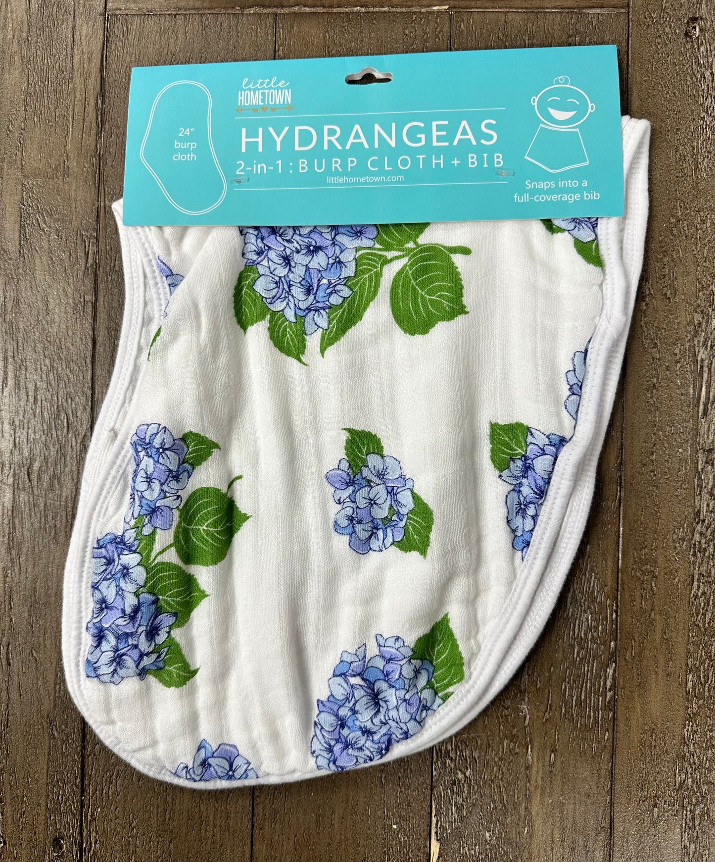 Hydrangeas Burp Cloth/Bib