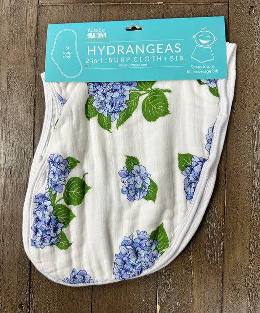 Hydrangeas Burp Cloth/Bib