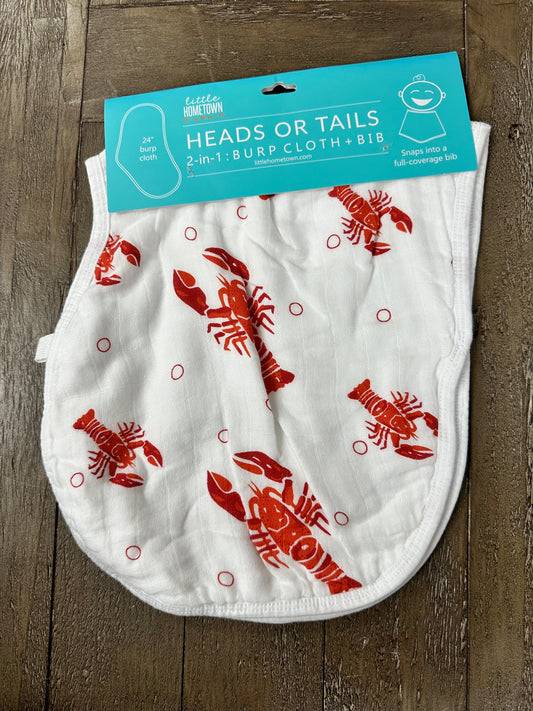 Heads or Tails Burp Cloth/Bib
