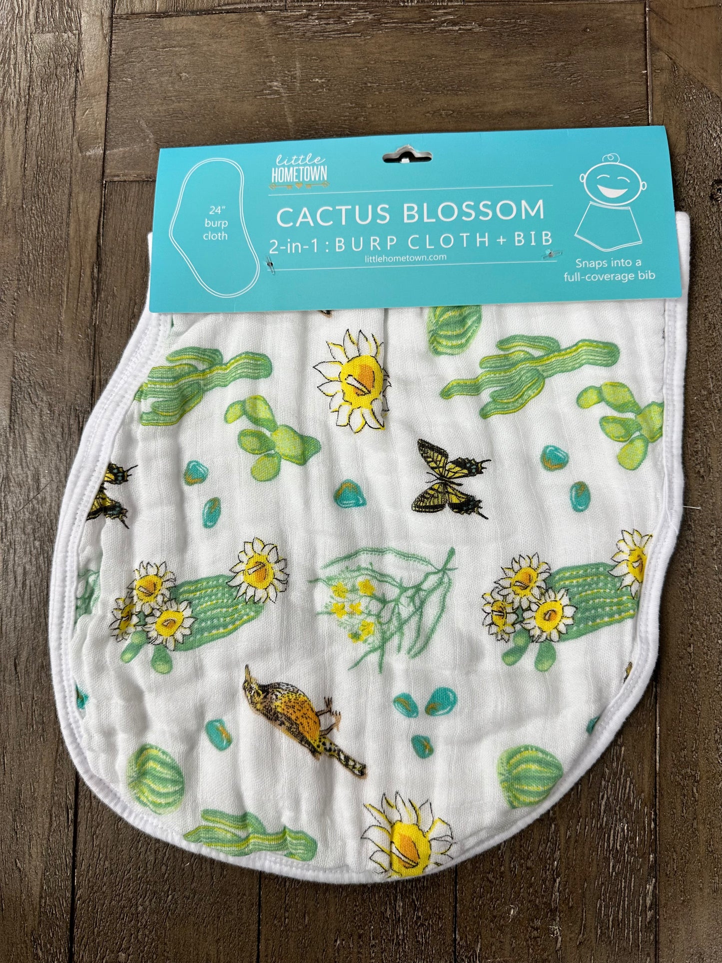 Cactus Blossom Burp Cloth/Bib