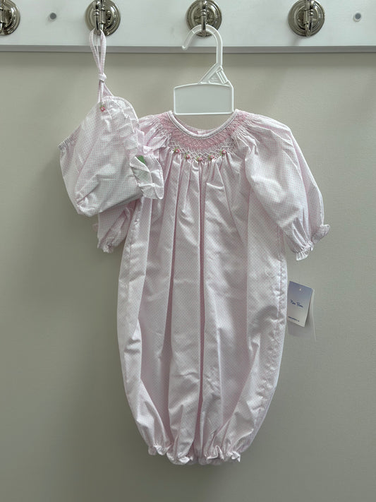 Pink Smock Gown w/Bonnet