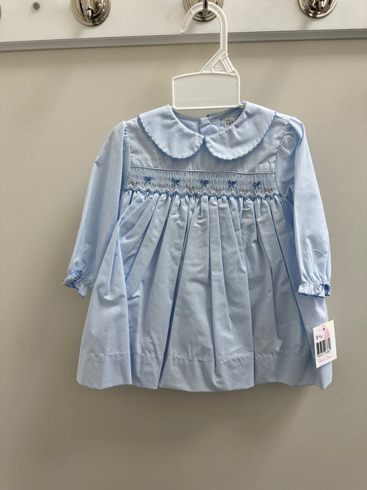 Blue Longsleeve Dress w/Bows