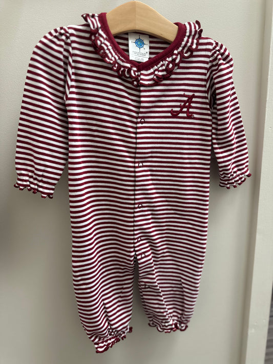 Alabama Ruffle Striped Romper
