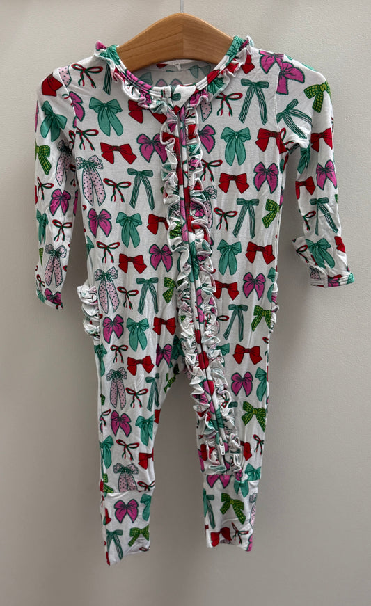 Holly Jolly Bows Footie