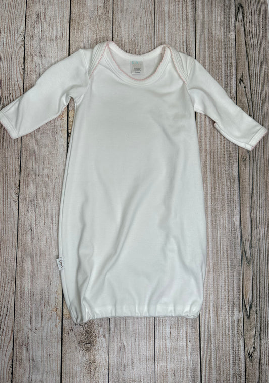 White Gown With Pink Trim