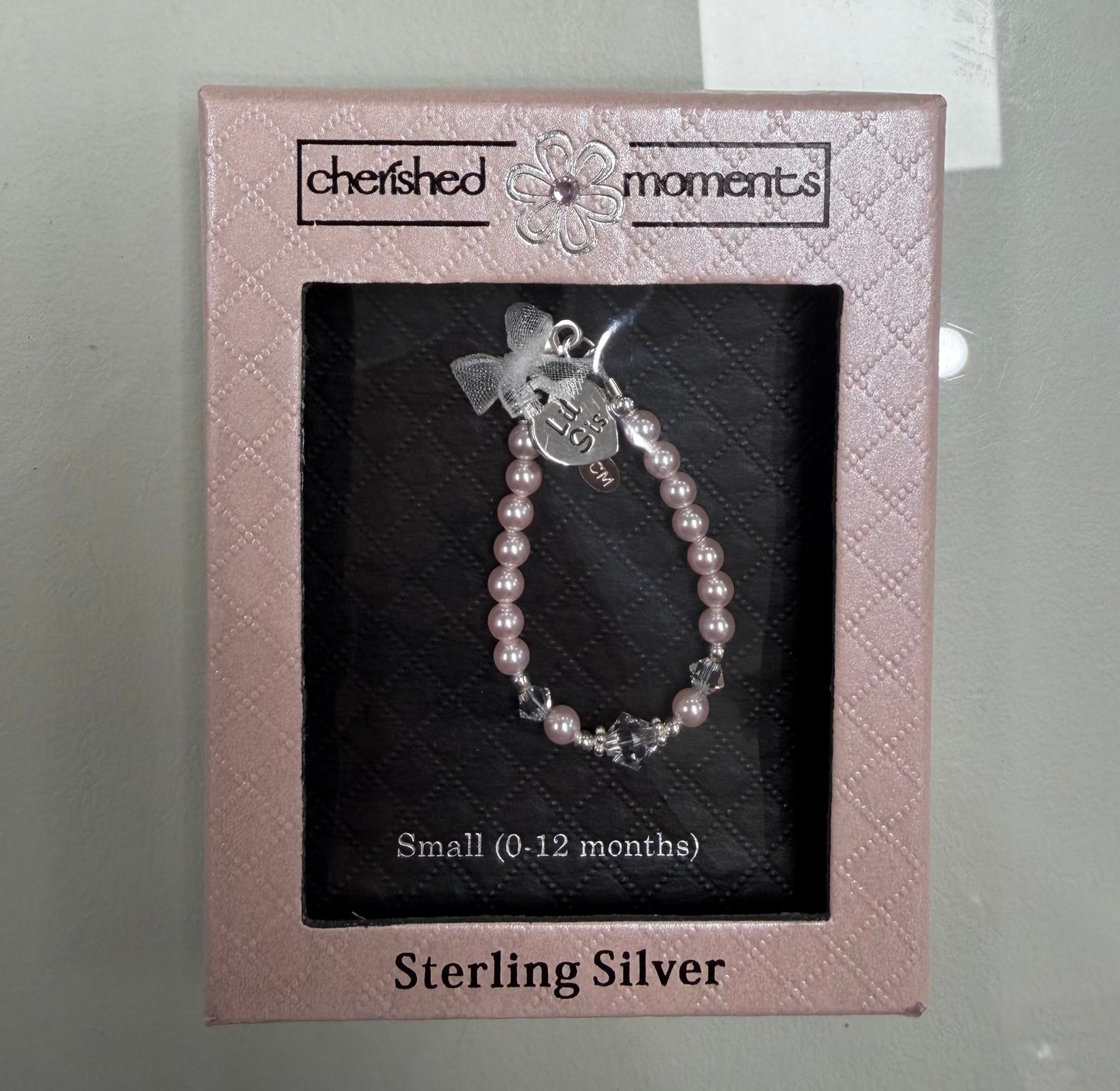 Sterling Silver Little Sister Bracelet with Heart Baby Gift