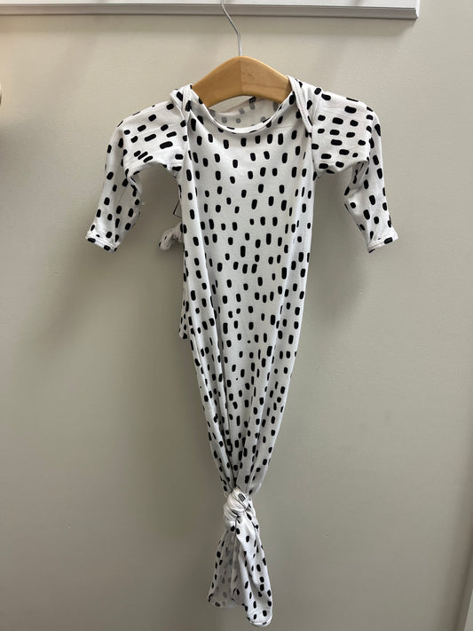 Black Dotted baby gown