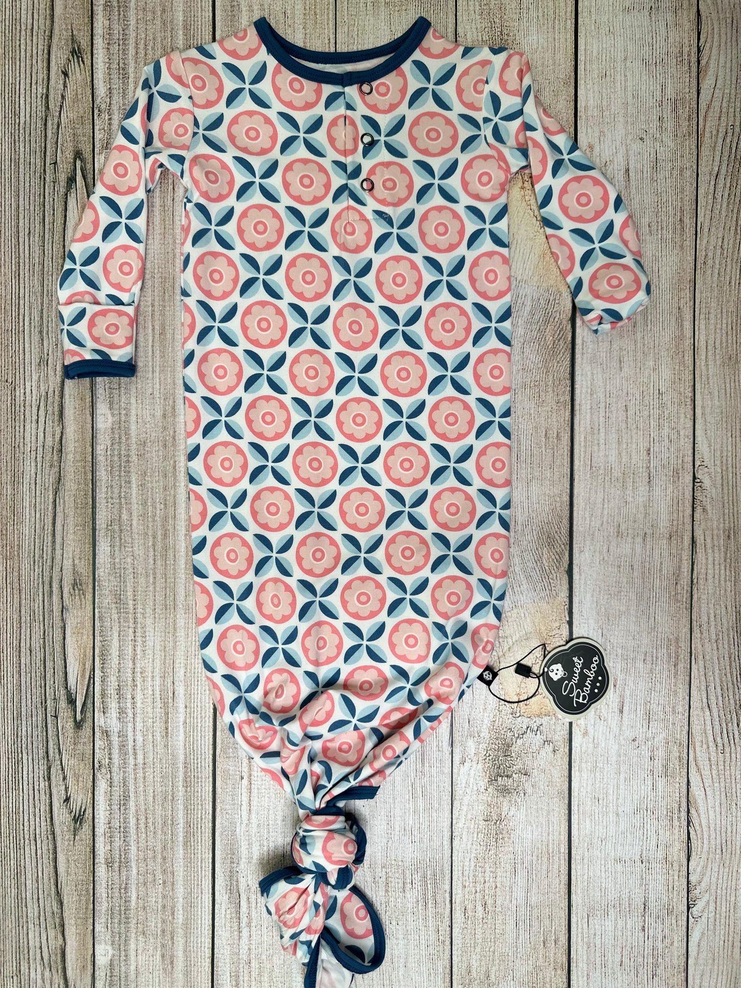 Geo Flower Knotted Gown