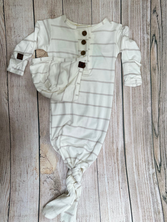 Fawn Stripe Knotted Gown & Hat