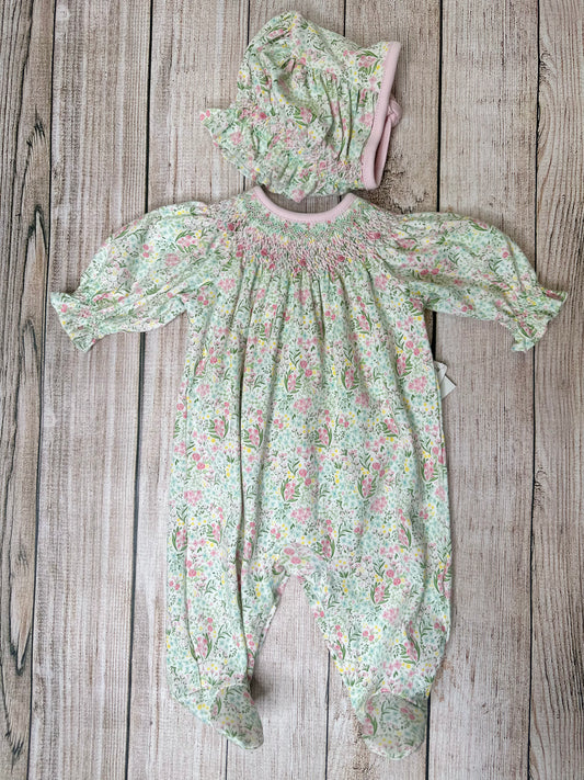 Floral Footie & Bonnet