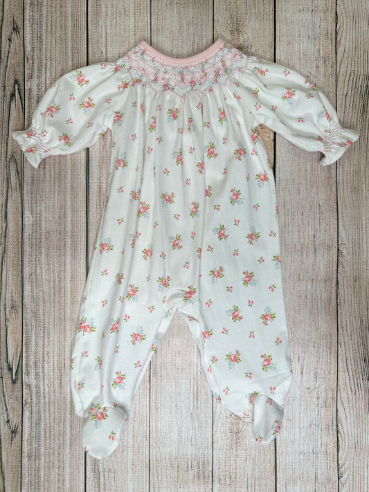 Pink Floral Footie