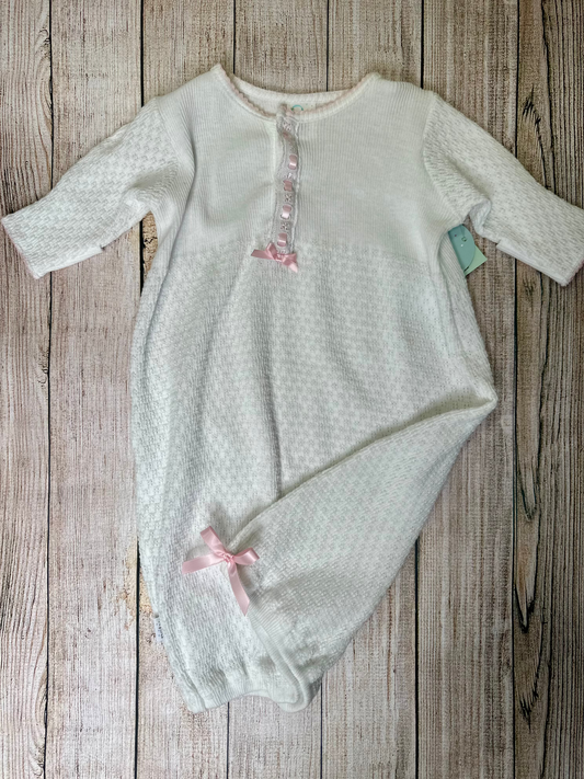 White Gown With Pink Trim and Bows