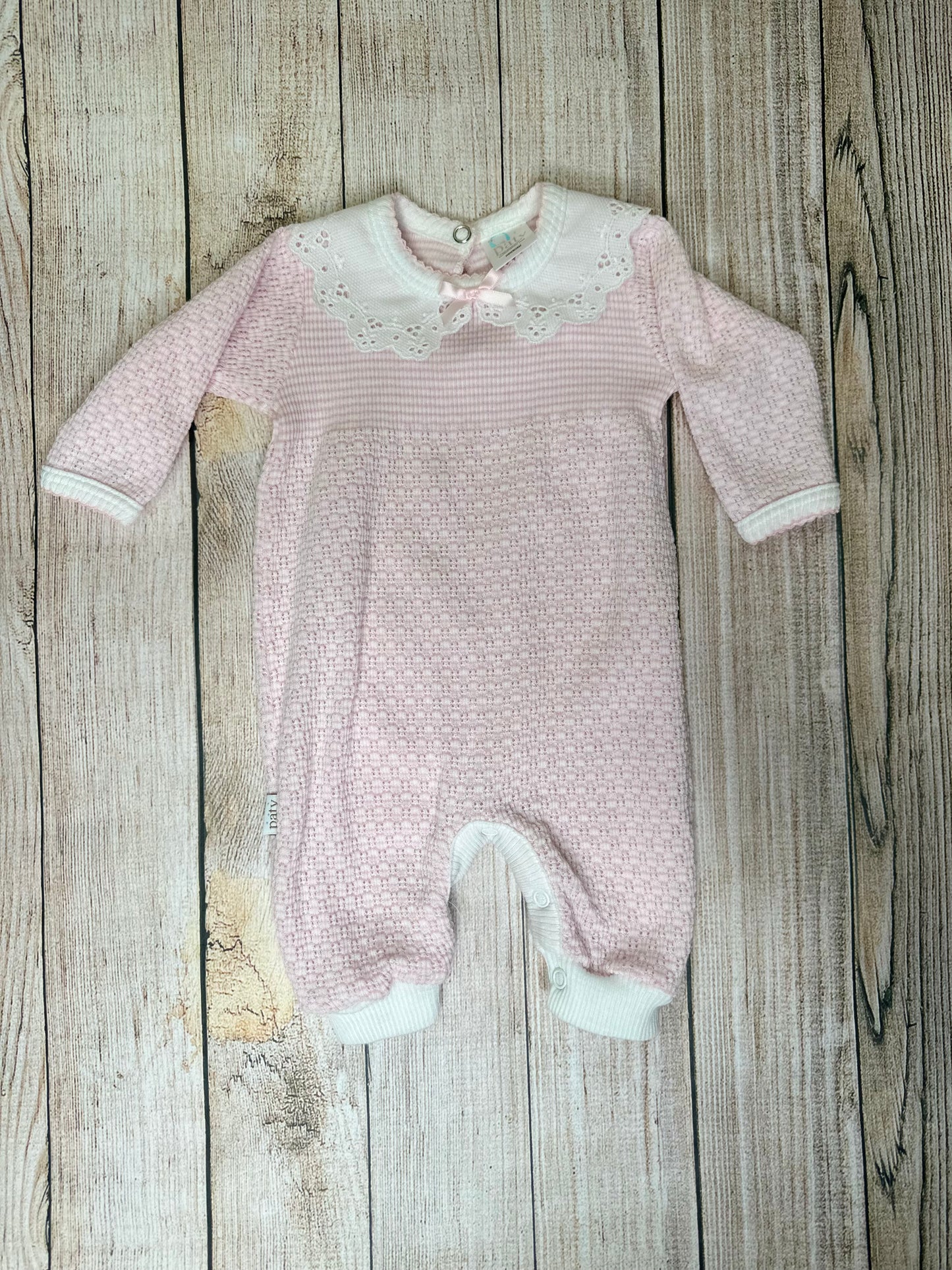 Pink Romper With Lace Collar
