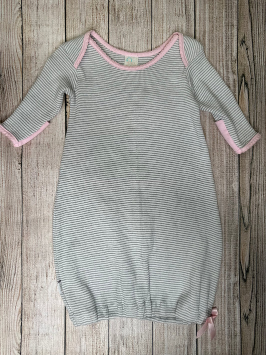 Grey & White Stripes With Pink Trim Gown