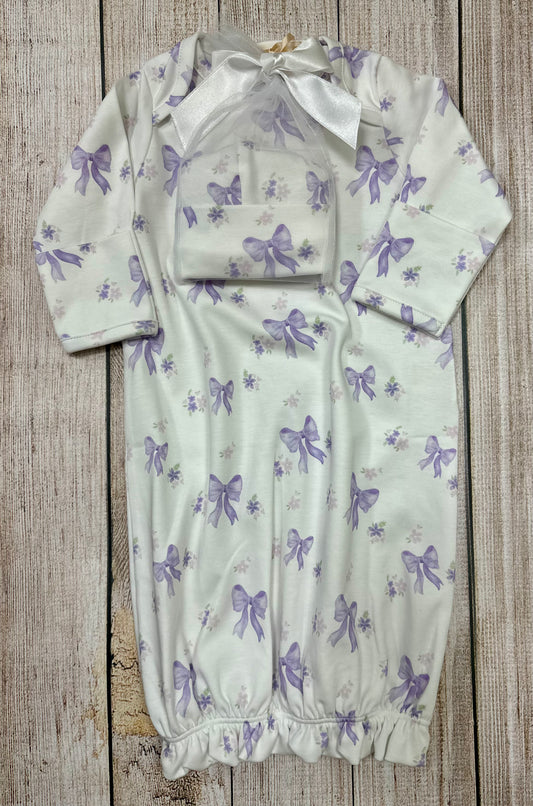 Lavender Bows Gown and Hat