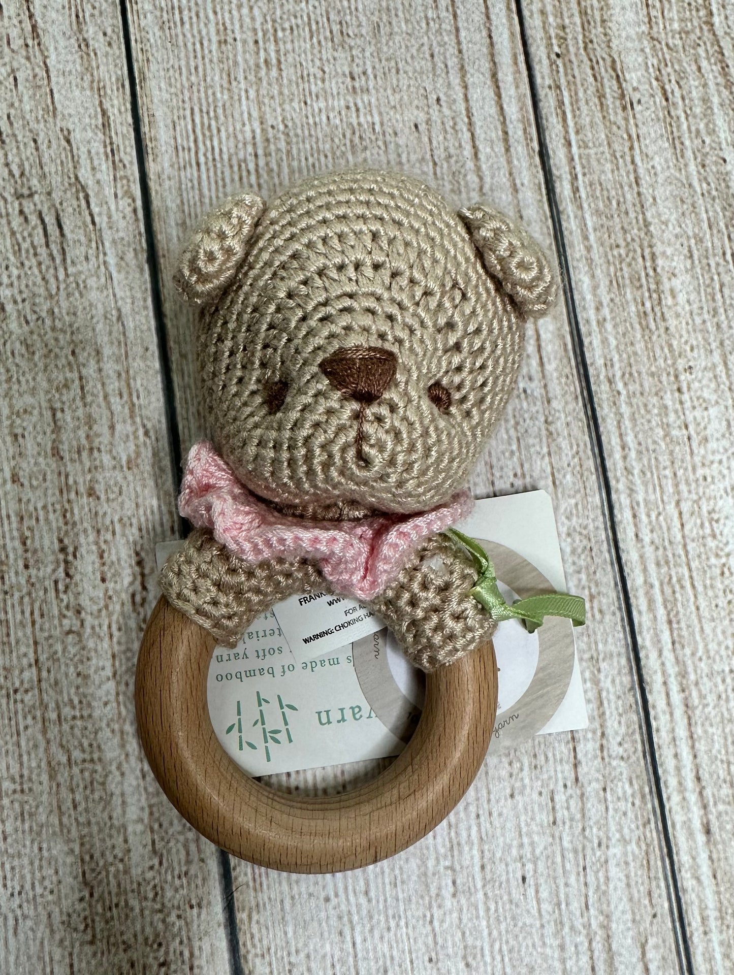 Pink Bear Rattle