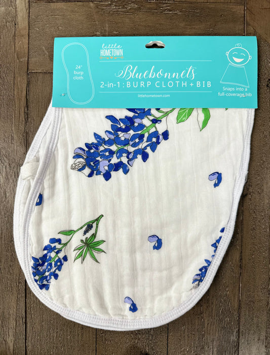 Bluebonnets Burp Cloth/Bib