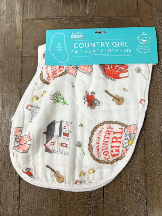 Country Girl Burp Cloth/Bib