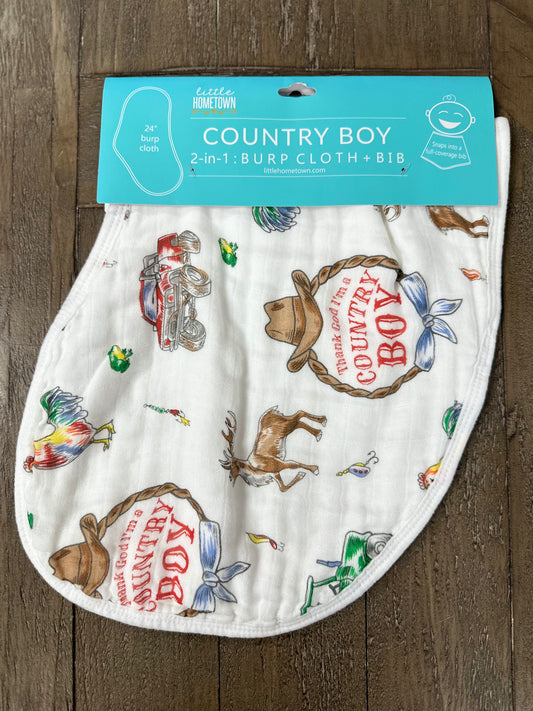 Country Boy Burp Cloth/Bib