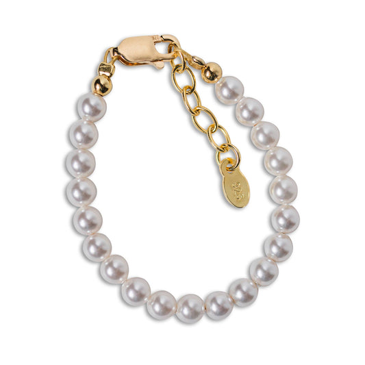 Audrey Kids 14K Gold-Plated Pearl Baby Bracelet Children's Jewelry: Small 0-12m