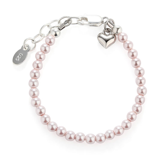 Serenity Sterling Silver Dainty Pink Pearl Bracelet Baby Gift