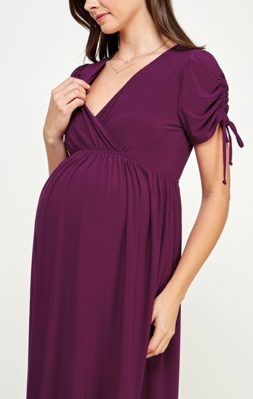 Purple Adjustable Sleeve Dress
