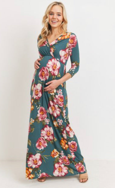 Green Floral Maxi Dress