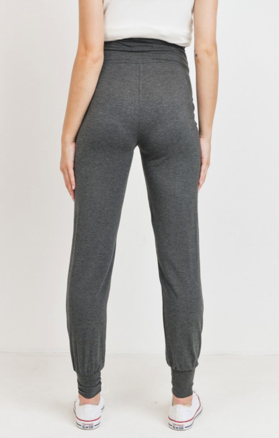 Grey Rayon Modal Maternity Jogger Pants