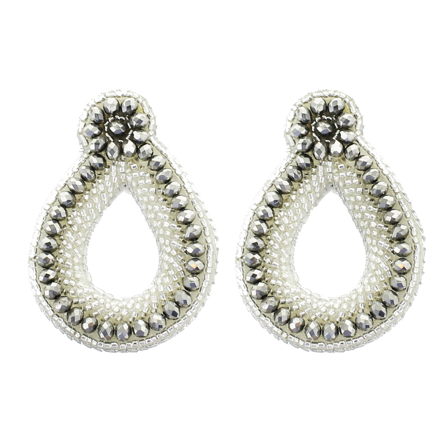 Crystal Beaded Teardrop Earrings