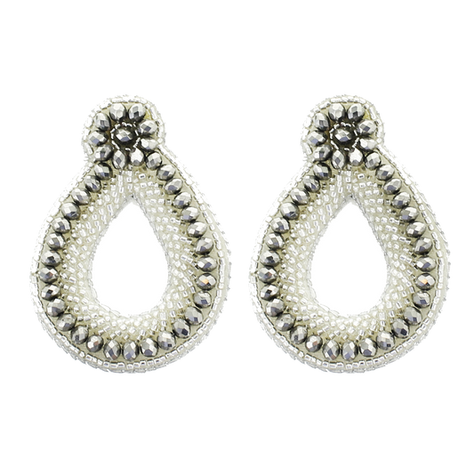 Crystal Beaded Teardrop Earrings