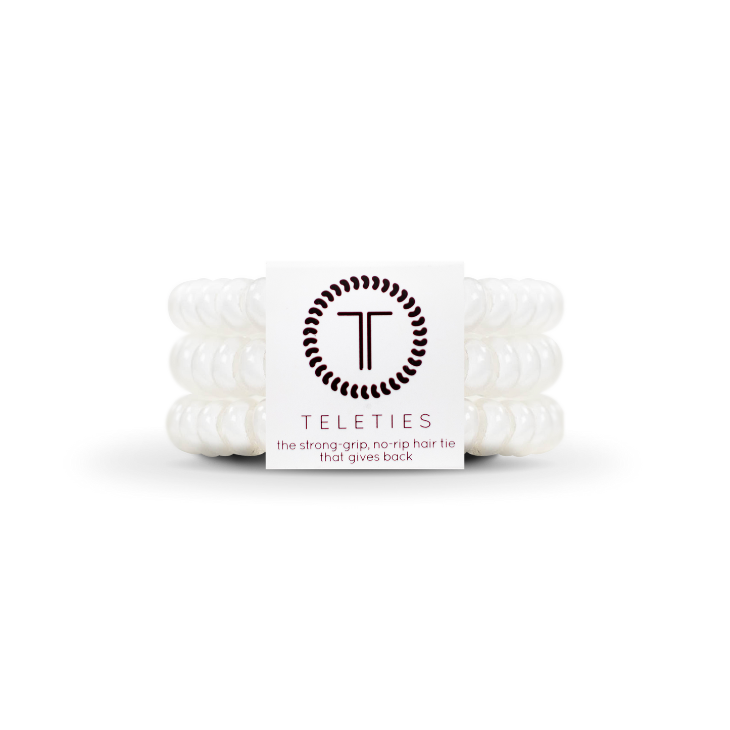 Coconut White - Small Spiral Hair Coils, Hair Ties, 3-pack: Small