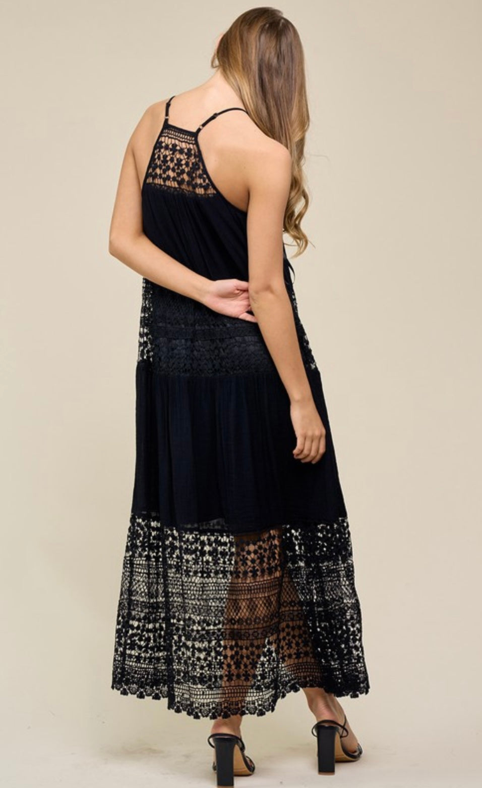 Black Lace Midi Dress