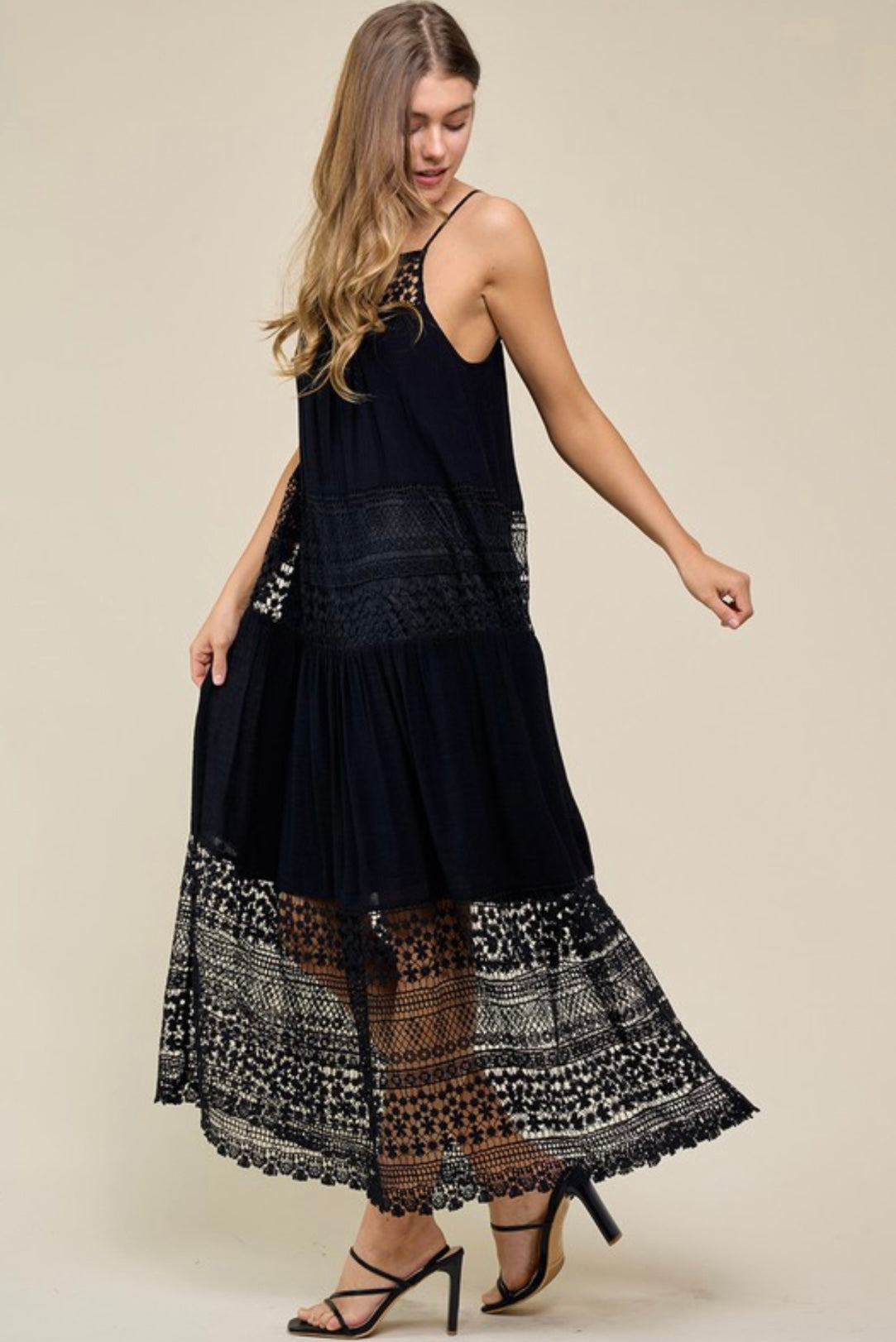 Black Lace Midi Dress