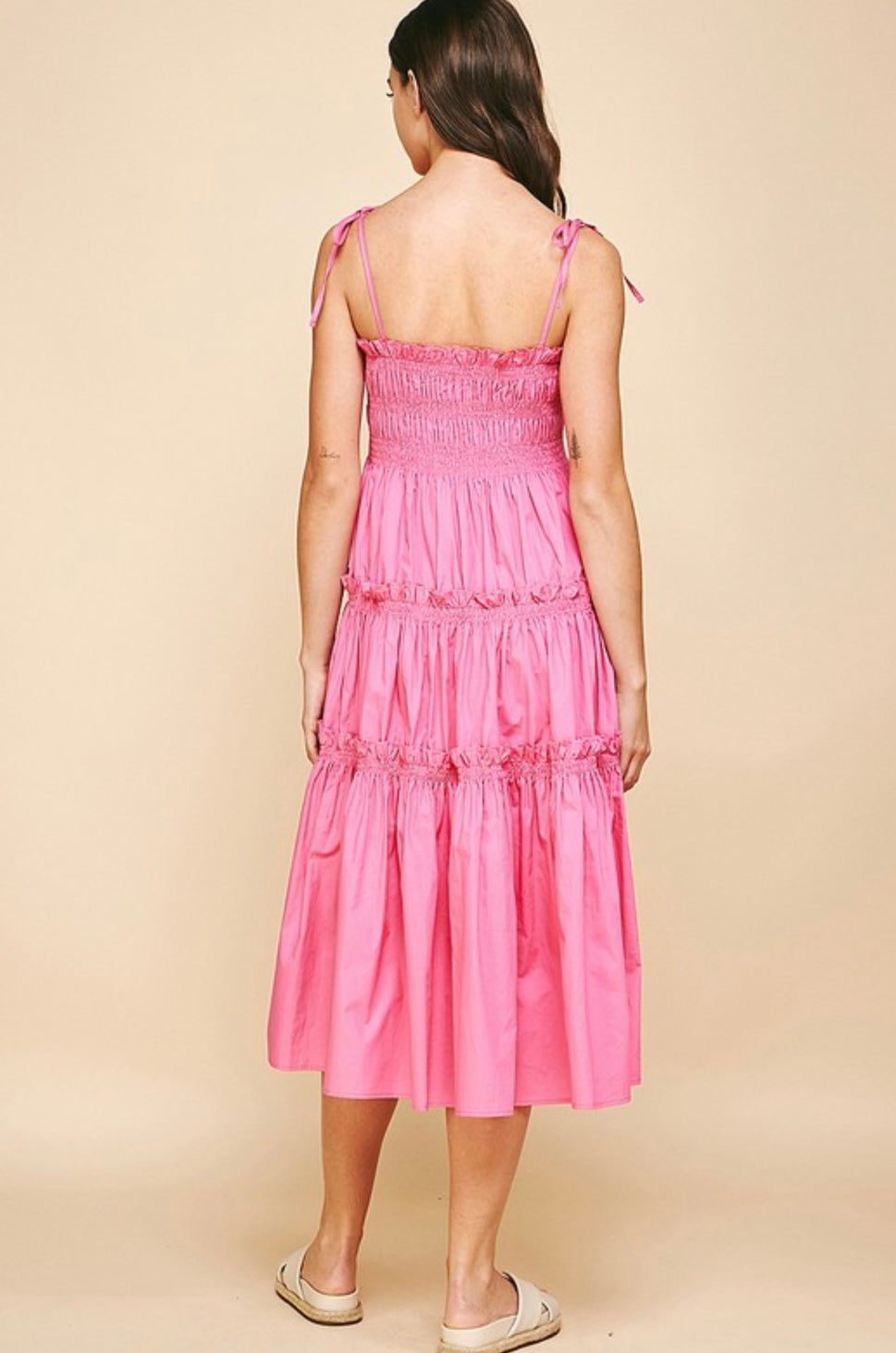 SMOCKED DETAIL MIDI
