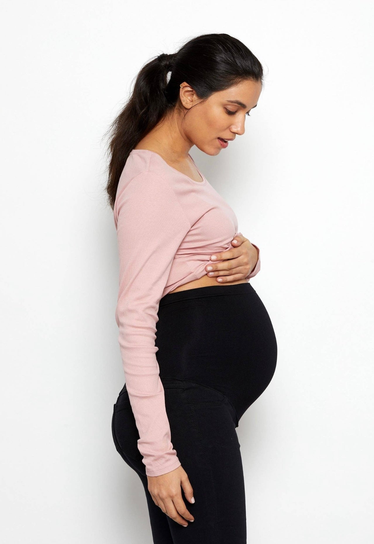 Maternity Sculpt Denim Ankle Jeans In Black