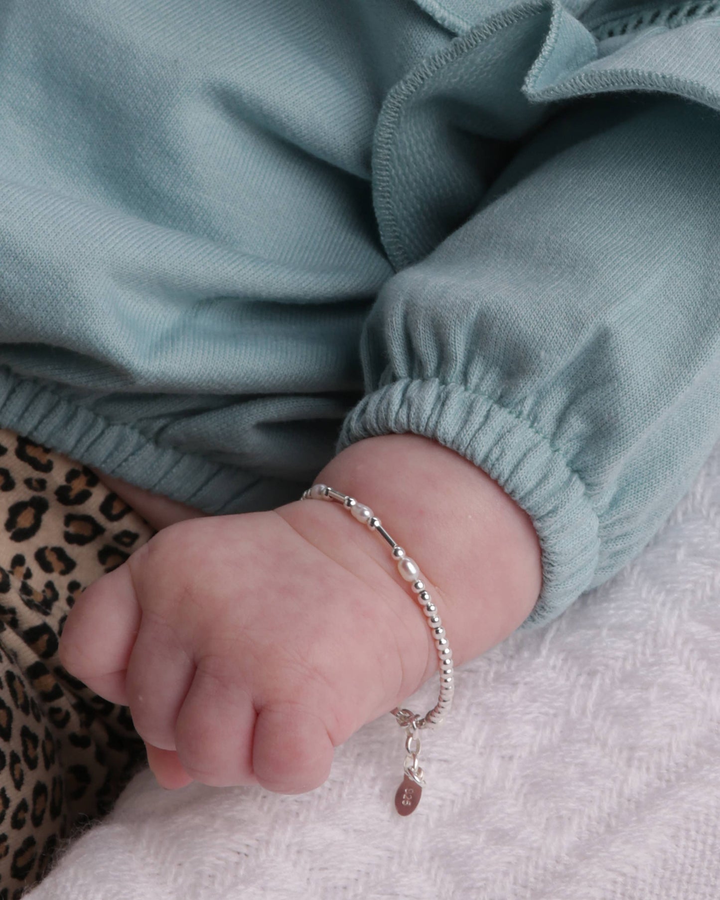 Aspen Sterling Silver Pearl Baby Bracelet for Children or Kids