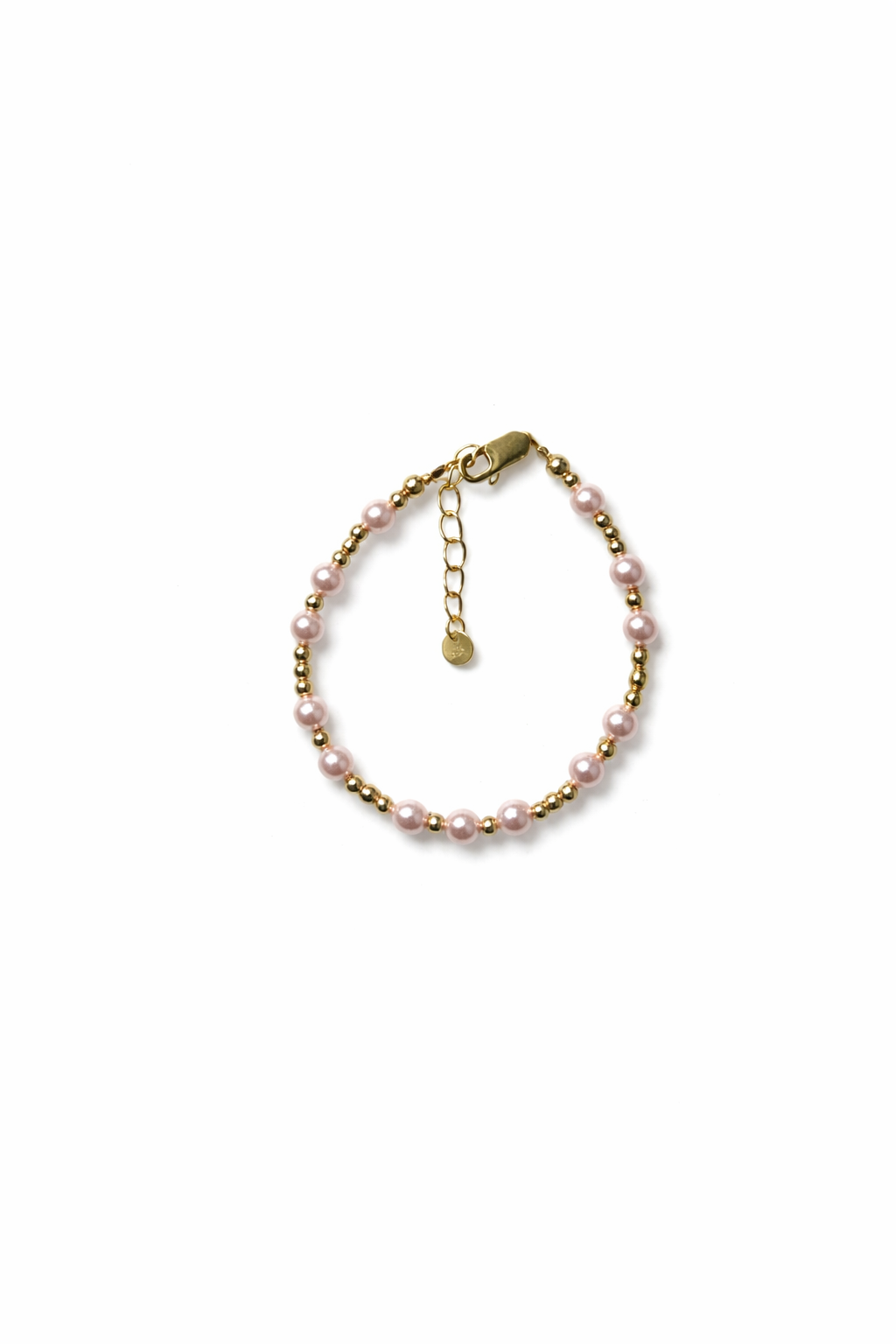 14K Gold-Plated Pink Pearl Baby or Girls Bracelet