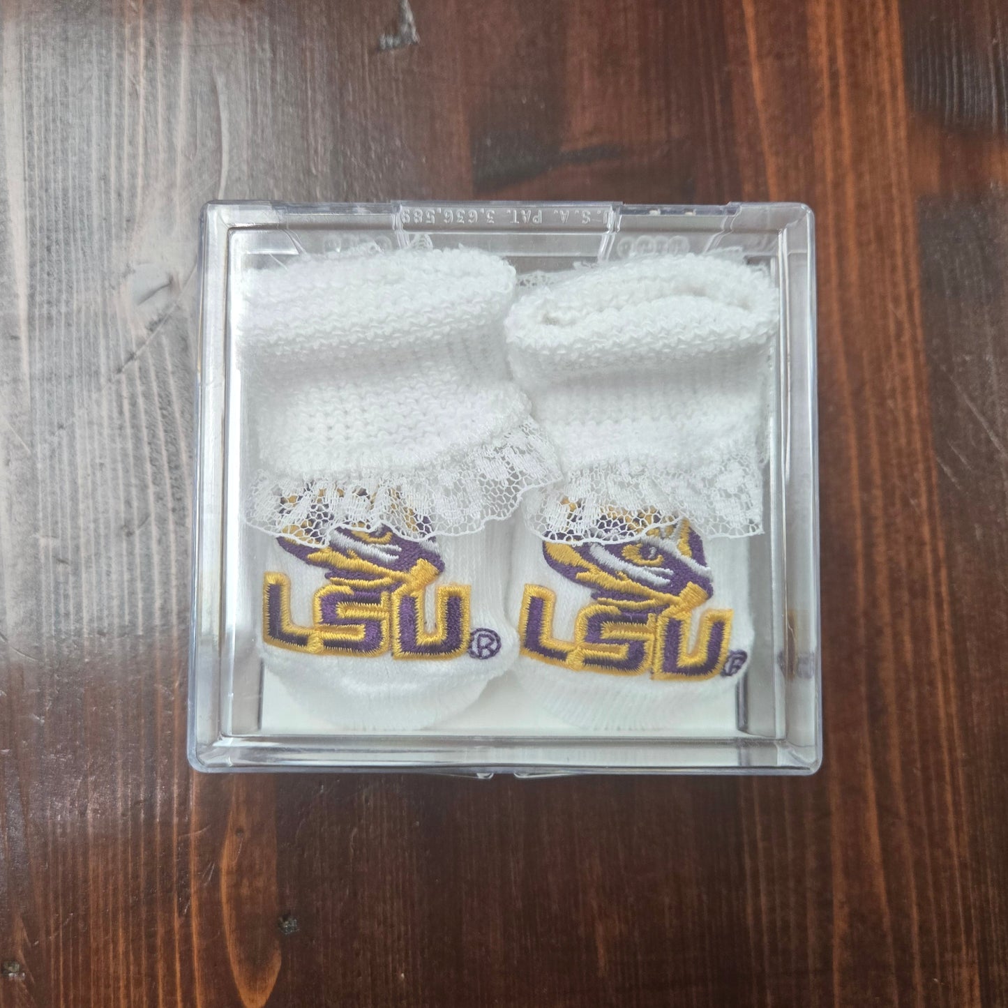 LSU Booties w/ Lace Trim