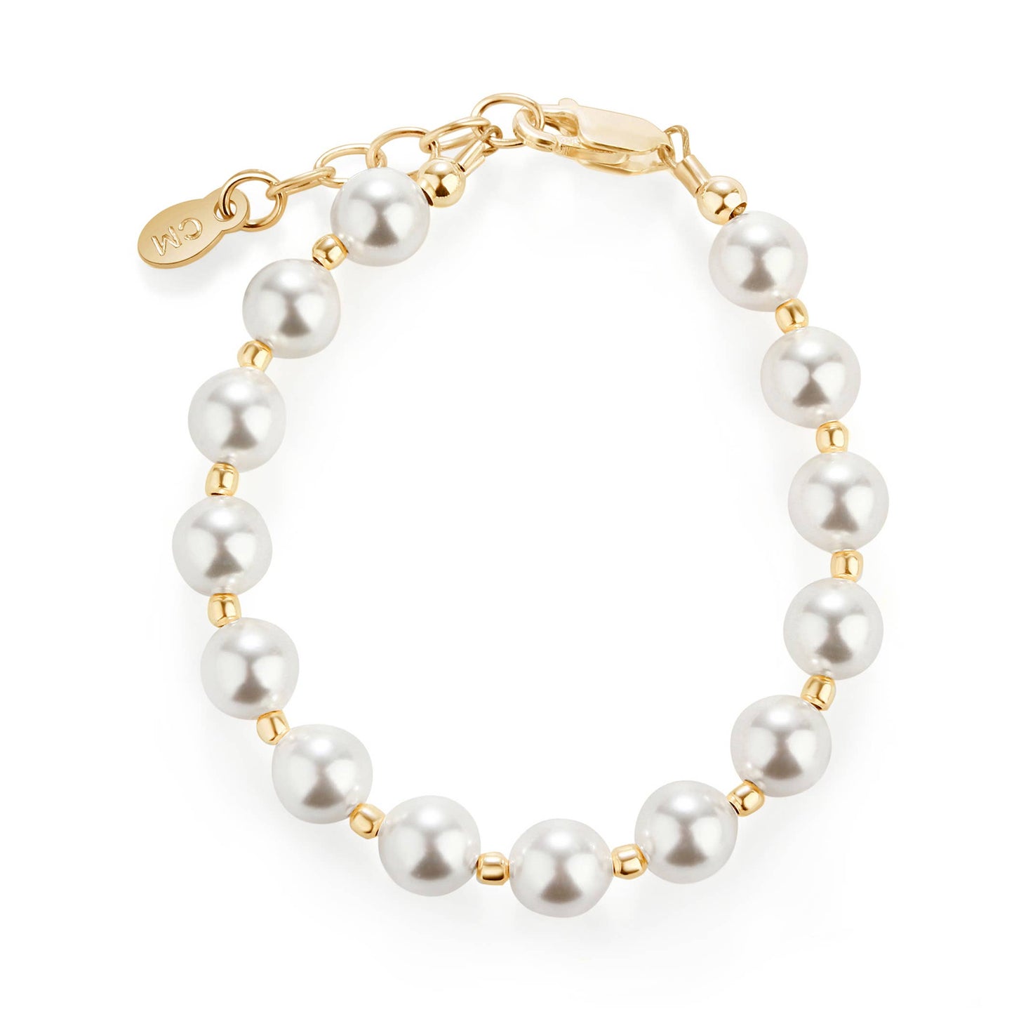 Whitley Little Girls 14K Gold-Plated Chunky Pearl Bracelet for Kids