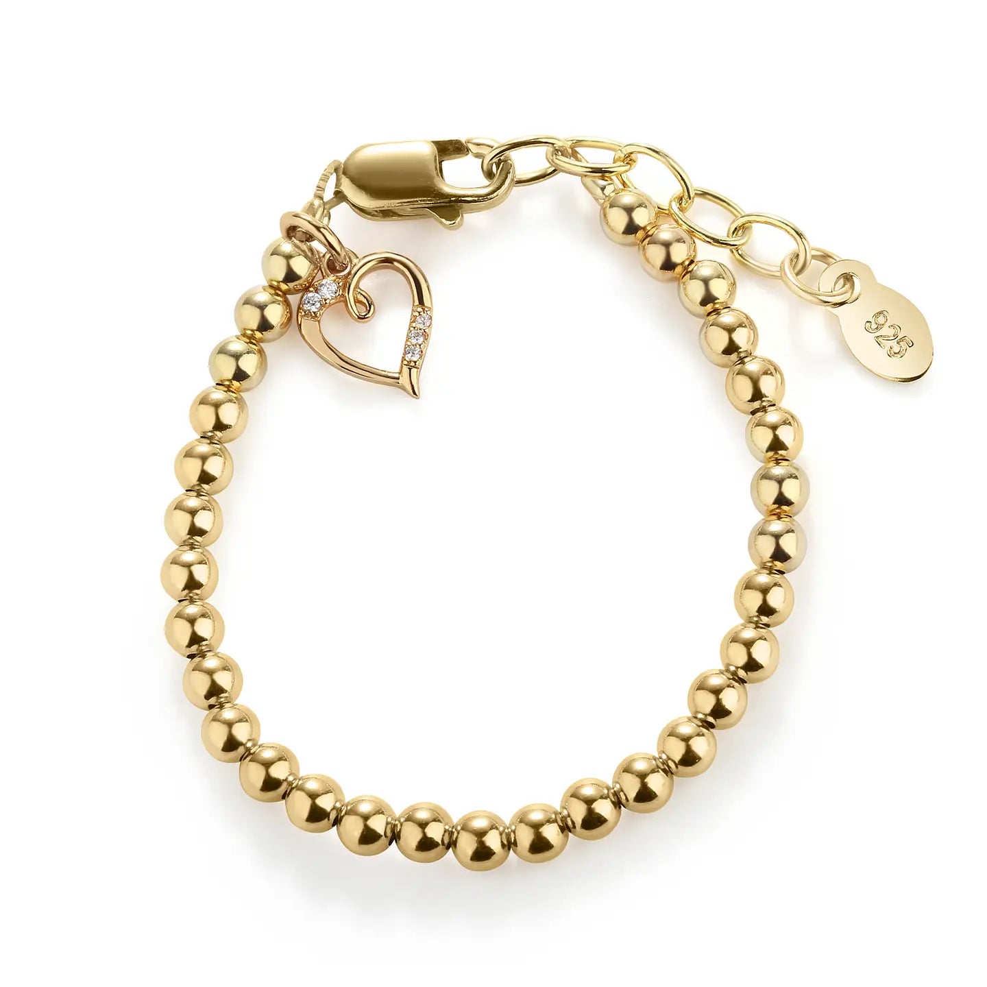 Aria Girls 14K Gold-Plated Baby Bracelet W/Heart Kids Jewelry