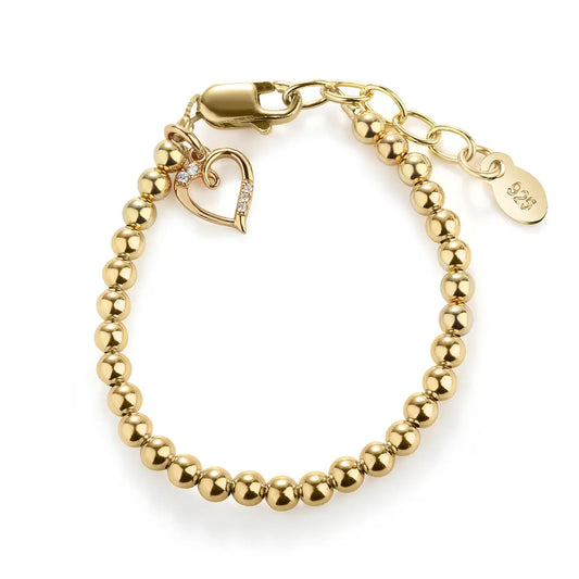 Aria Girls 14K Gold-Plated Baby Bracelet W/Heart Kids Jewelry